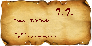 Tomay Tünde névjegykártya